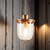 Antique Brass Pendant With Glass Shade And 3 Chain Suspension E27 40W