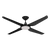 4 Blade 52 Inch Ceiling Fan In Black 26W With Tri-Colour 18W LED Light