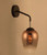 Elegant Wine Glass Wall Light In Copper Finish And Black Bracket E27 72W