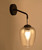 Elegant Wine Glass Wall Light In Chrome Finish And Black Bracket E27 72W