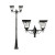 Solar Post Light Two Inverted Curved Heads 700lm IP44 3000K 2350mm