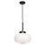 Pendant Light Black Finish with Matt Opal Glass 240mm
