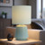 Touch Bedside/Table Lamp Made With Metal Base and Fabric Shade In Green E27 60W