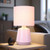 Touch Bedside/Table Lamp Made With Metal Base and Fabric Shade In Pink E27 60W