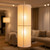 Large Cylindrical 2 Light Pendant With White Linen Shade E27 60W