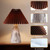 Pleated Brown Bedside/Table Lamp With Ceramic Base E27 60W