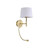White Fabric Shade And Antique Brass Metalwork Wall Light With Flexible LED Light E72 60W