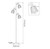 Floor Lamp Black Wire Guard Shades 3 Head E14 60W IP20