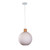 Round Pendant Light Timber Ribbed Opal Glass 25cm E27 60W