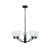 Pendant Light Black Frosted Glass 5 Light 61cm E27 40W