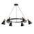 Spotlight Pendant Light Black and Satin Brass 6 Light 112cm E27 60W