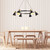 Spotlight Pendant Light Black and Satin Brass 6 Light 112cm E27 60W
