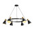 Spotlight Pendant Light Black and Satin Brass 6 Light 112cm E27 60W