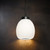 Pendant Light Black Metal Ribbed Matt Opal Glass 60W E27 205mm