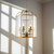 Pendant Light 40cm Gold Metal Clear Glass Cage Style E14 40W