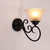Wall Light Black Frosted Glass E27 60W 19cm