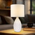 Table Lamp White Ceramic Geometric Design E14 40W