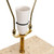 Table Lamp Travertine With Rectangle Linen Shade B22 40W