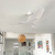 114cm 45-inch White DC Ceiling Fan Remote Control 3 Blade 15W 6 Speed