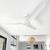 142cm 56-inch White DC Ceiling Fan Remote Control Convertible 3-4-5 Blades 40W