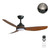 122cm 48-inch Black-Koa DC Ceiling Fan Light Remote Control 3 Blade 39W Uplight