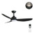 122cm 48-inch Black DC Ceiling Fan Light Remote Control 3 Blade 39W Uplight