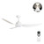 142cm 56-inch White DC Ceiling Fan Light Remote Control 3 Blade 39W Uplight