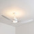 Pisacane 142cm 56-inch White DC Ceiling Fan With Light Remote Control 3 Blade 39W Uplight