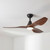 132cm 52-inch Black-Walnut DC Ceiling Fan With Light Remote Control Blade 31W