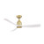 132cm 52-inch Brass-White DC Ceiling Fan Remote Control 3 Blade 30W 6 Speed