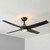 Napoli 122cm 48-inch Black DC Ceiling Fan With Light Remote Control 4 Blade 35W Uplight