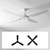 147cm 58-inch White DC Ceiling Fan Remote Control Convertible Blades 40W