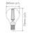 LED Filament E14 2700K 470lm Clear G45 7.2W Dimmable
