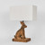 Table Lamp Rabbit Sculpture Timber E27 40W Base Only