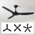 132cm 52-inch Black DC Ceiling Fan Remote Control Convertible 3-4-5 Blades 38W