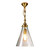 Pendant Light Brass Clear Glass Cone Shade 25cm E27 40W