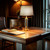 Table Lamp Glass and Antique Brass Base E27 40W