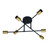 Ceiling Light Black and Brass 6 Head E27 60W