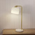 Desk Lamp Brass and Marble Base With Ribbed Shade E27 40W