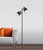 Floor Lamp Antique Brass/Black 2 Adjustable Head E27 25W 145cm