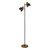 Floor Lamp Antique Brass/Black 2 Adjustable Head E27 25W 145cm
