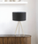Table Lamp Black Shade Brass Tripod E27 60W Table Lamp Black Shade Brass Tripod E27 60W