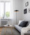 Floor Lamp Black Drum Shade E27 60W 150cm