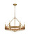 Pendant Light 662mm Wood Satin Brass 6 Light E14 60W