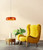 Pendant Light Orange Dome Glass 42cm E27 40W