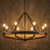Pendant Light 862mm Wood With Bronze 8 Light E14 60W