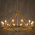 Pendant Light 1212mm Wood Satin Brass 12 Light E14 60W