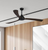 217cm 86-inch Black-Walnut DC Ceiling Fan Smart Remote Control 3 Blade 50W 6 Speed