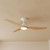132cm 52-inch White-Oak DC Ceiling Fan With Light Smart Remote Control 3 Blade 45W