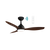 122cm 48-inch Black-Walnut DC Ceiling Fan With Light Smart Remote Control 3 Blade 36W